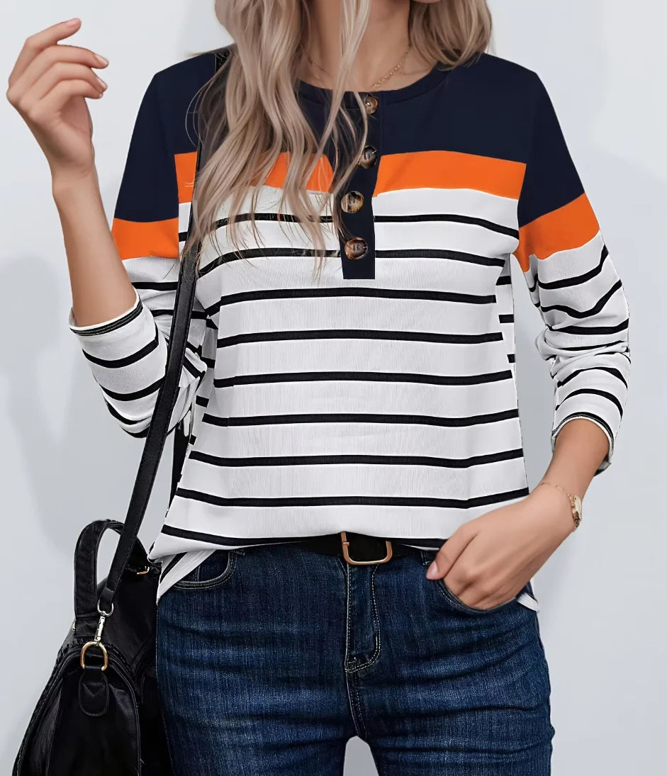 Autumn women's long - sleeve top, suitable for daily casual wear.