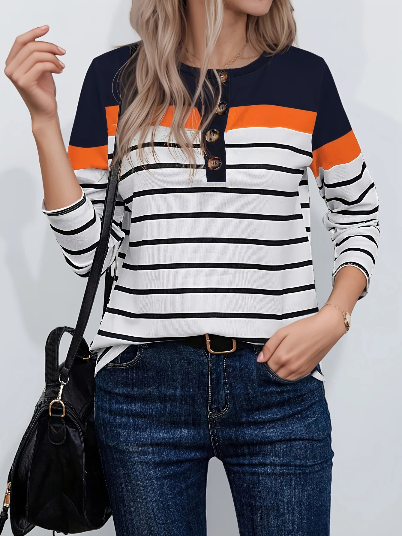 Autumn women's long - sleeve top, suitable for daily casual wear.