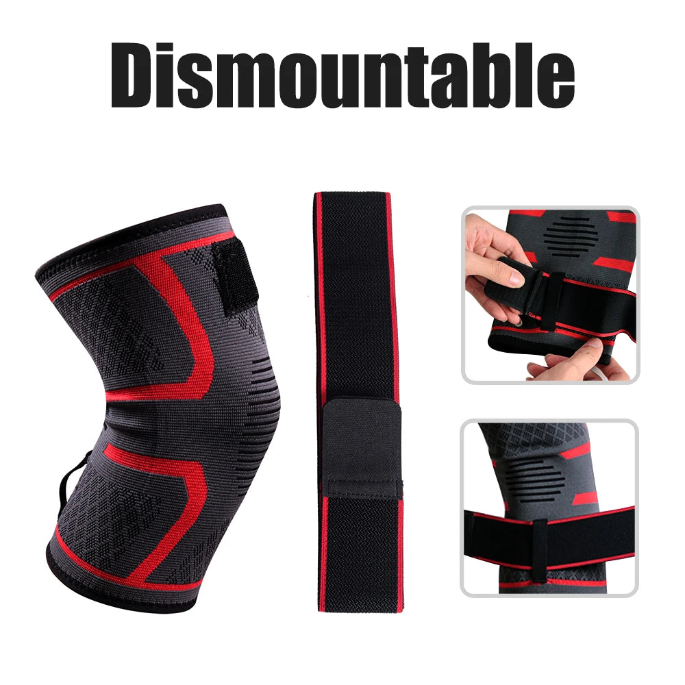 1Pcs Knee Compression Pad Sleeve with Adjustable Strap for Men Women Knee Support Brace Knee Wraps for Pain Relief Joint Procter