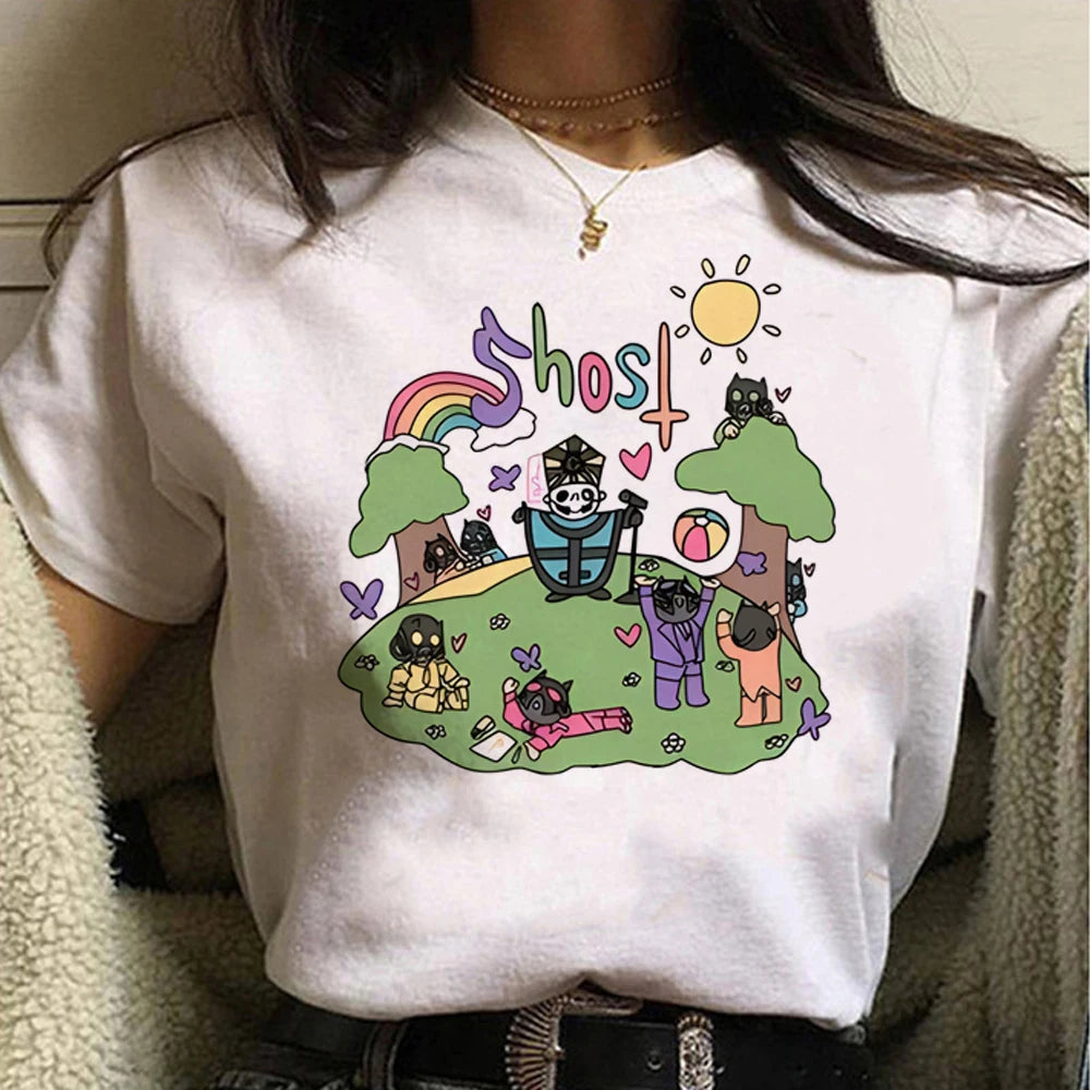 Ghost Band t shirt women streetwear harajuku t-shirts female funny designer manga clothing