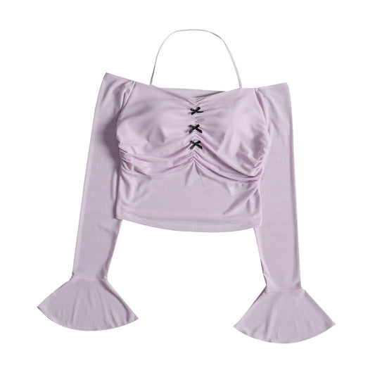 Internet celebrity new sports long-sleeved women's autumn Pilates training yoga clothes with chest pads running fitness