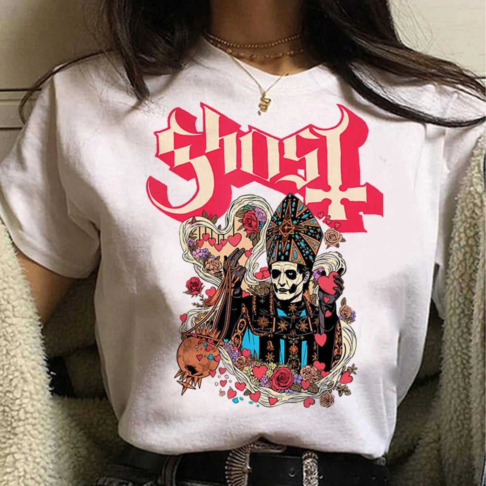 Ghost Band t shirt women streetwear harajuku t-shirts female funny designer manga clothing