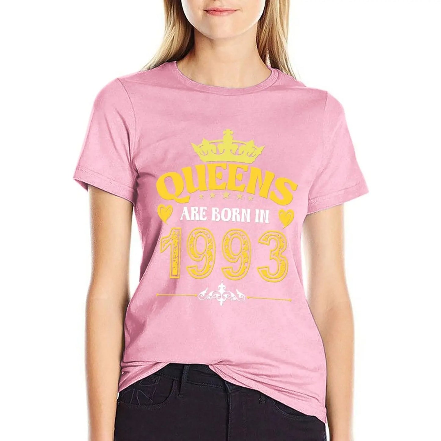 Queens Are Born In 1993 T-Shirt Female clothing heavyweights vintage vintage clothes black t shirts for Women