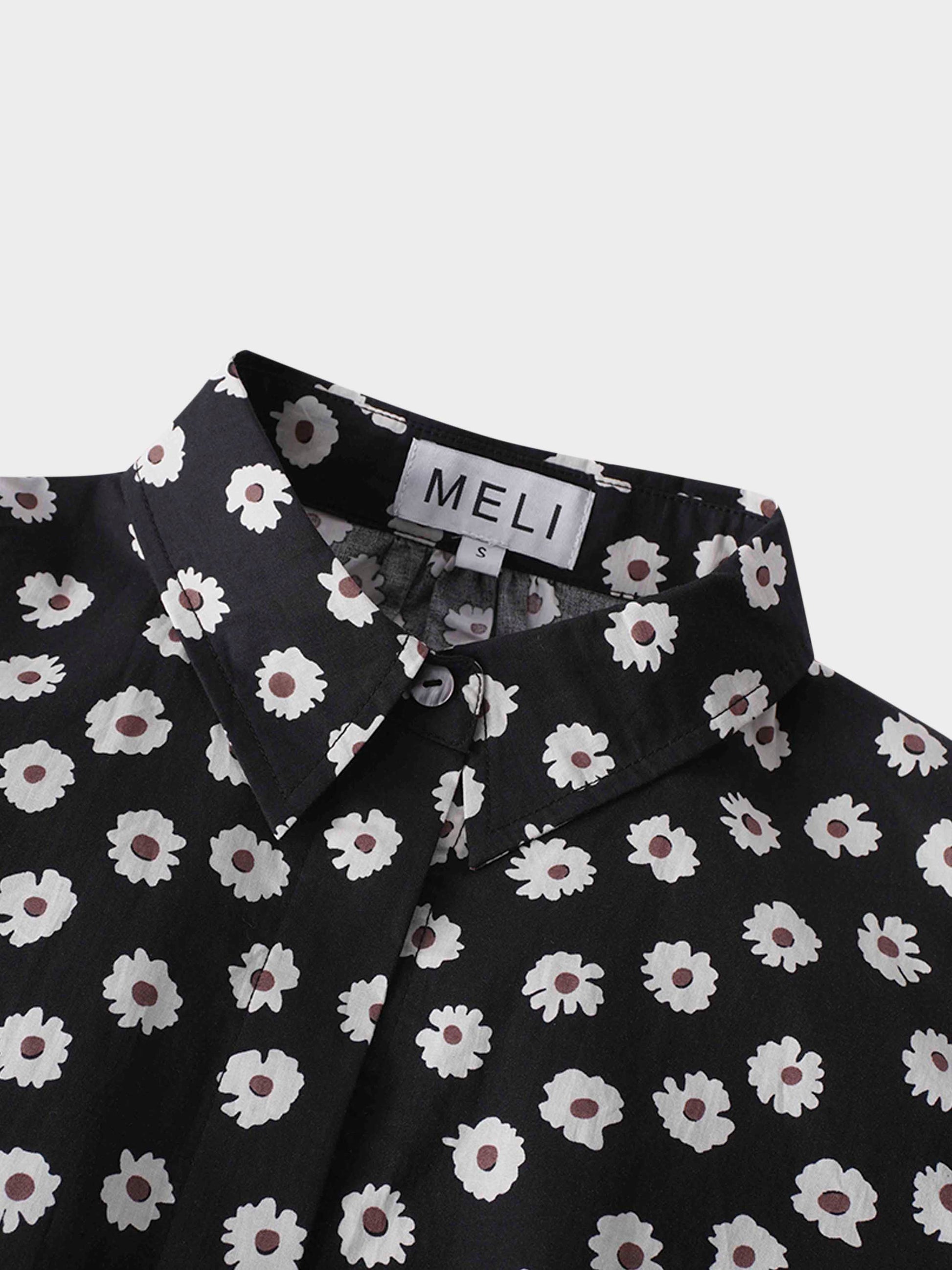 Puff Sleeve Blouse-Flower Poppy-2