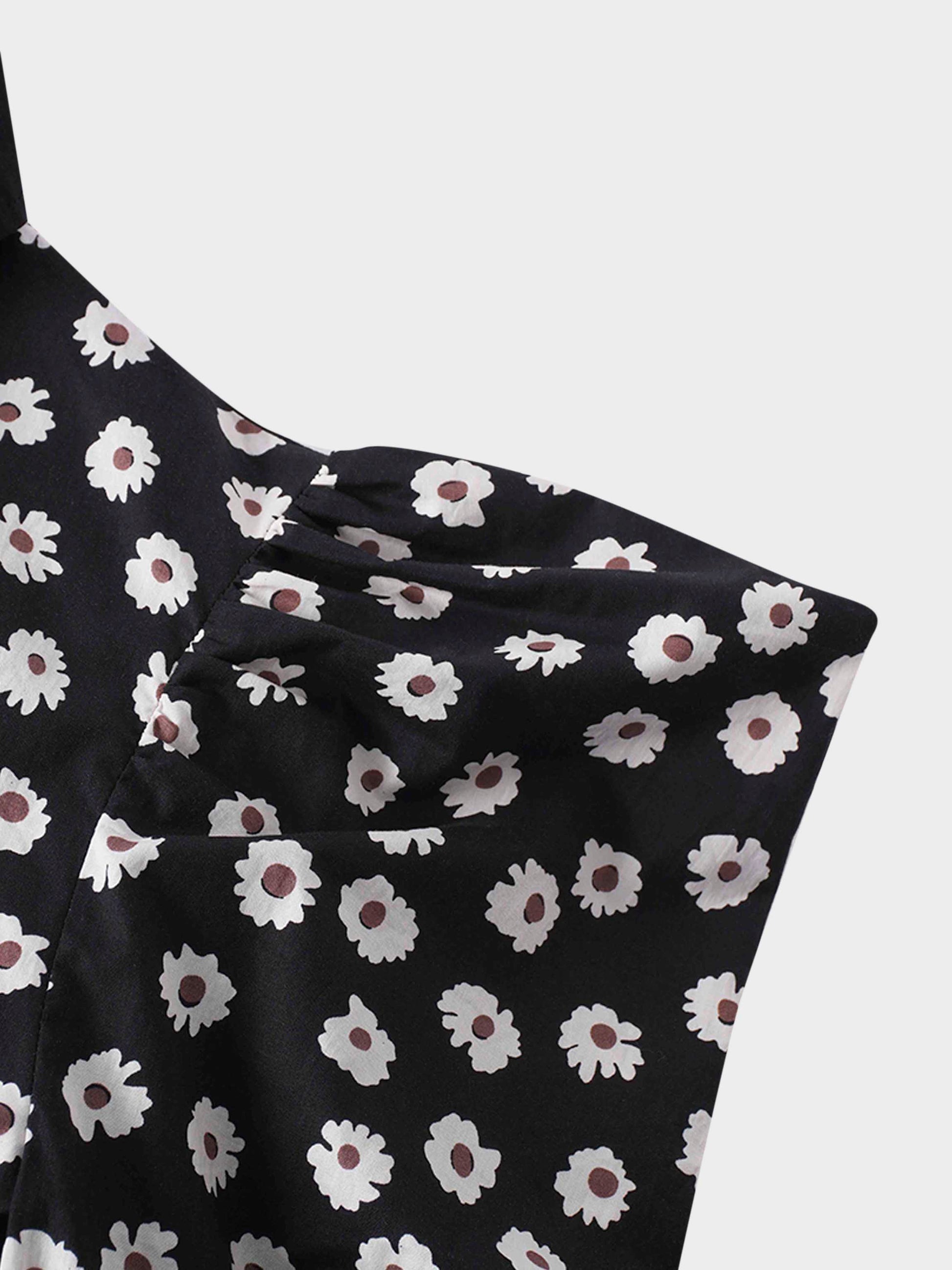 Puff Sleeve Blouse-Flower Poppy-3