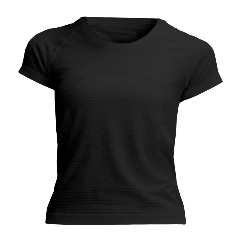 Sports Fitness Short Sleeve Quick-Dry Shirt Women's Yoga Wear Running Top Slimming T-Shirt