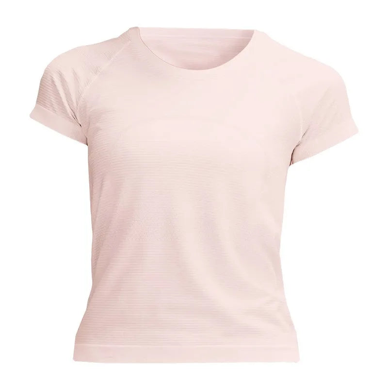 Sports Fitness Short Sleeve Quick-Dry Shirt Women's Yoga Wear Running Top Slimming T-Shirt
