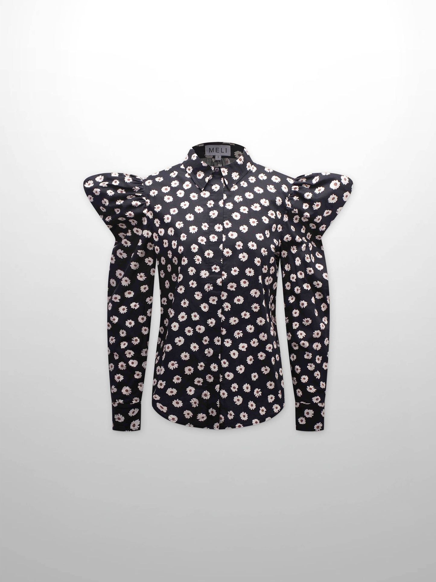 Puff Sleeve Blouse-Flower Poppy-0
