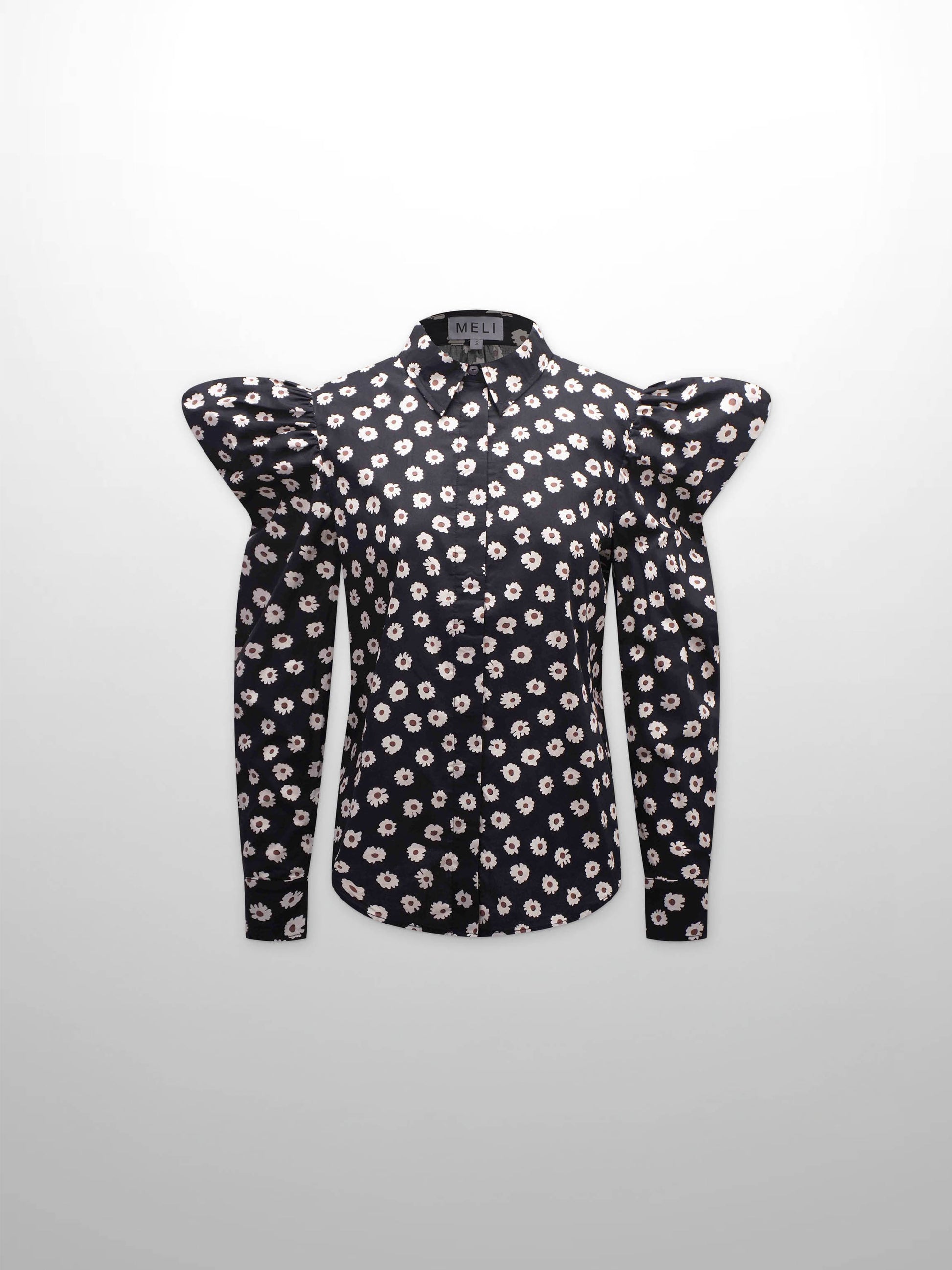 Puff Sleeve Blouse-Flower Poppy-0