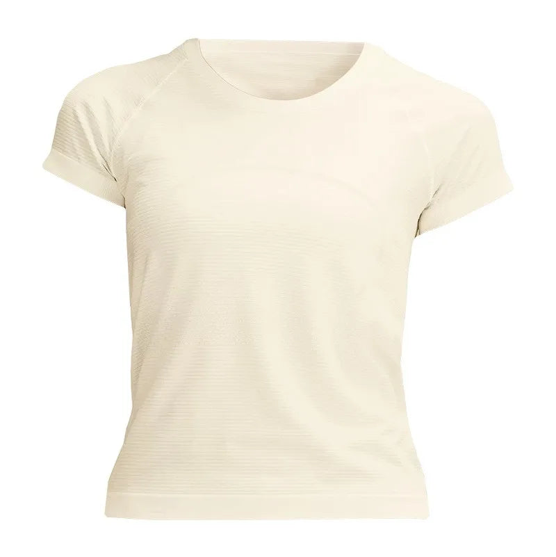 Sports Fitness Short Sleeve Quick-Dry Shirt Women's Yoga Wear Running Top Slimming T-Shirt