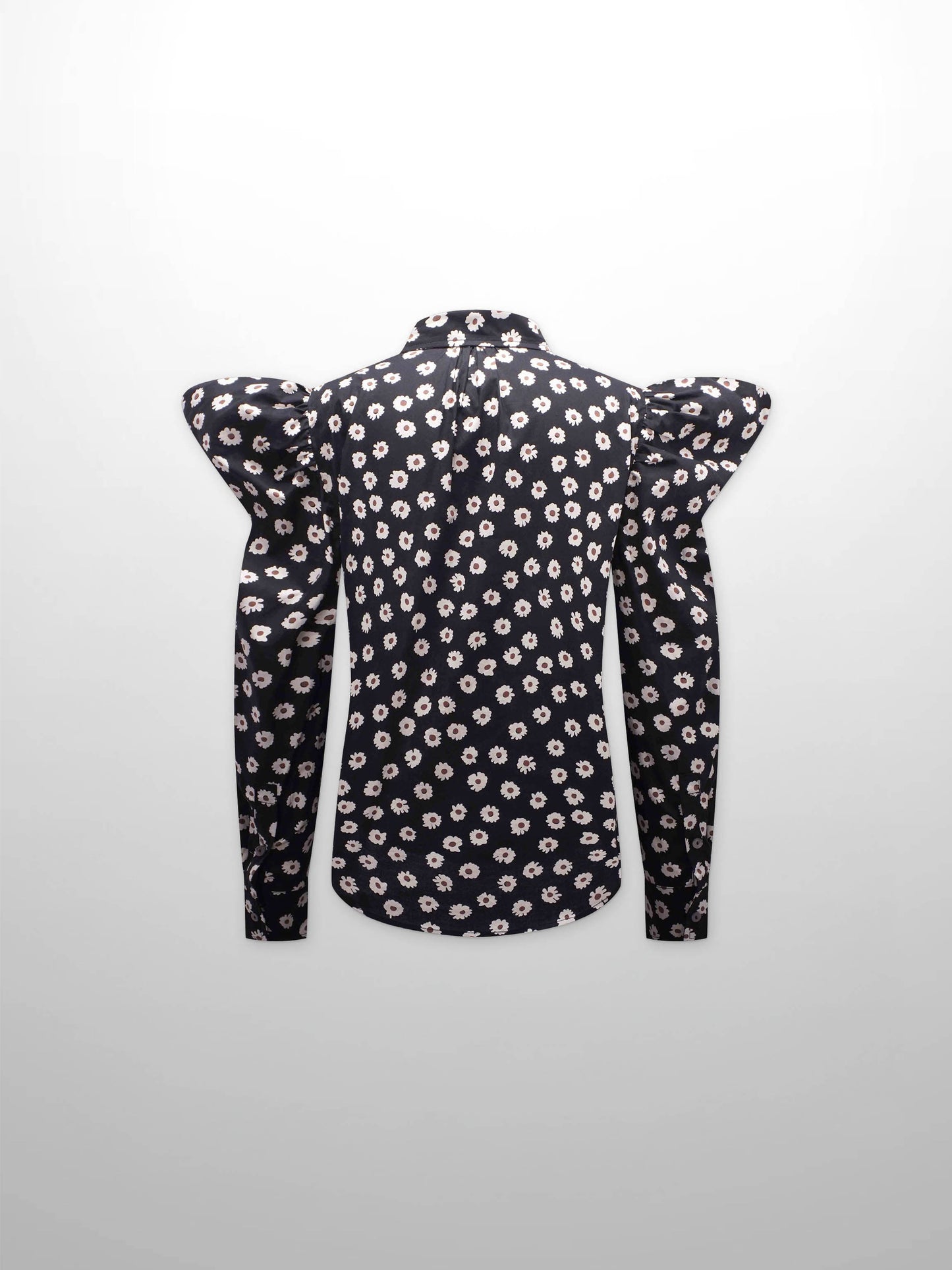 Puff Sleeve Blouse-Flower Poppy-1