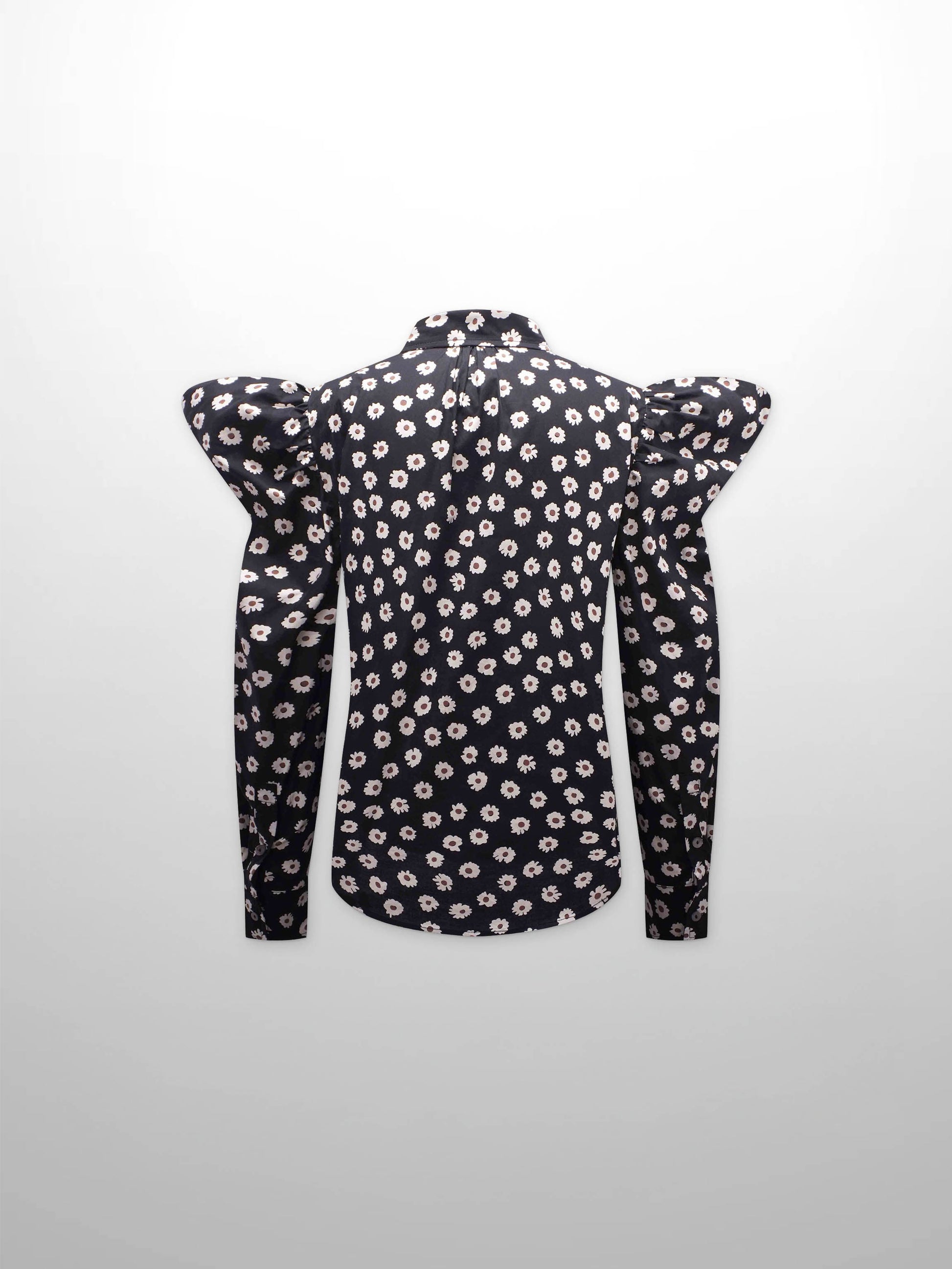 Puff Sleeve Blouse-Flower Poppy-1