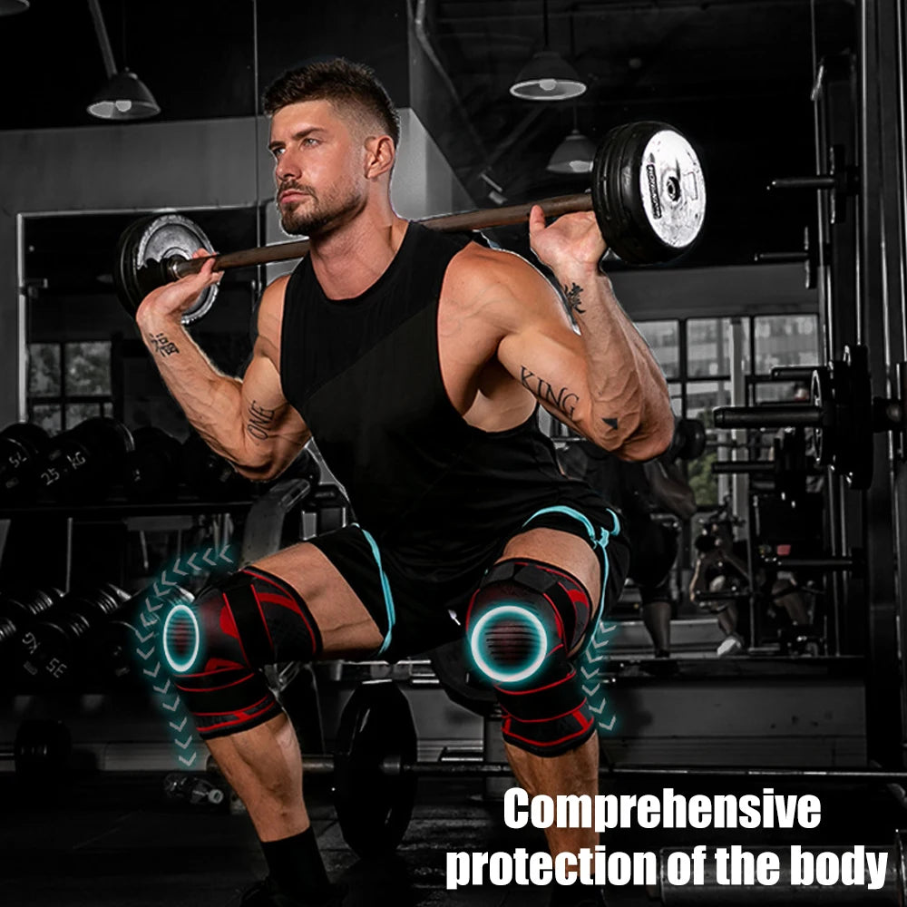 1Pcs Knee Compression Pad Sleeve with Adjustable Strap for Men Women Knee Support Brace Knee Wraps for Pain Relief Joint Procter