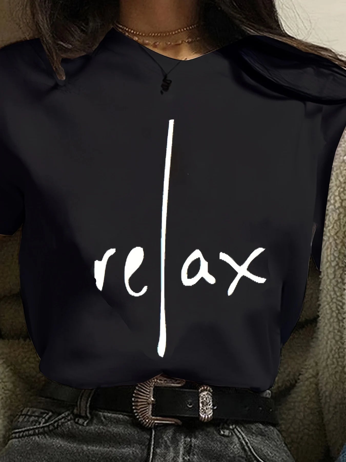 Casual printed round-neck T-shirts, spring and summer casual short-sleeved tops casual loose and trendy women's clothing