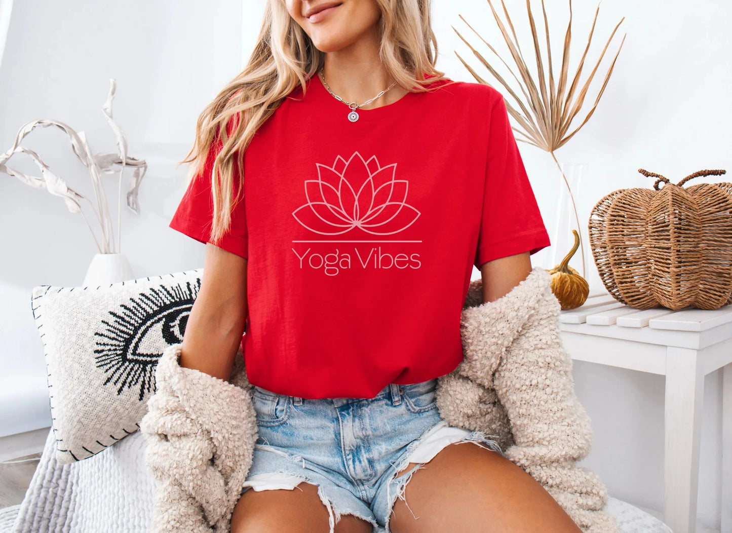 2026 Summer Women's Minimalist Pink Logo Yoga Vibes T-Shirt Cotton and Breathable Short Sleeve Streetwear Oversized Loose Casual