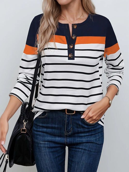 Autumn women's long - sleeve top, suitable for daily casual wear.