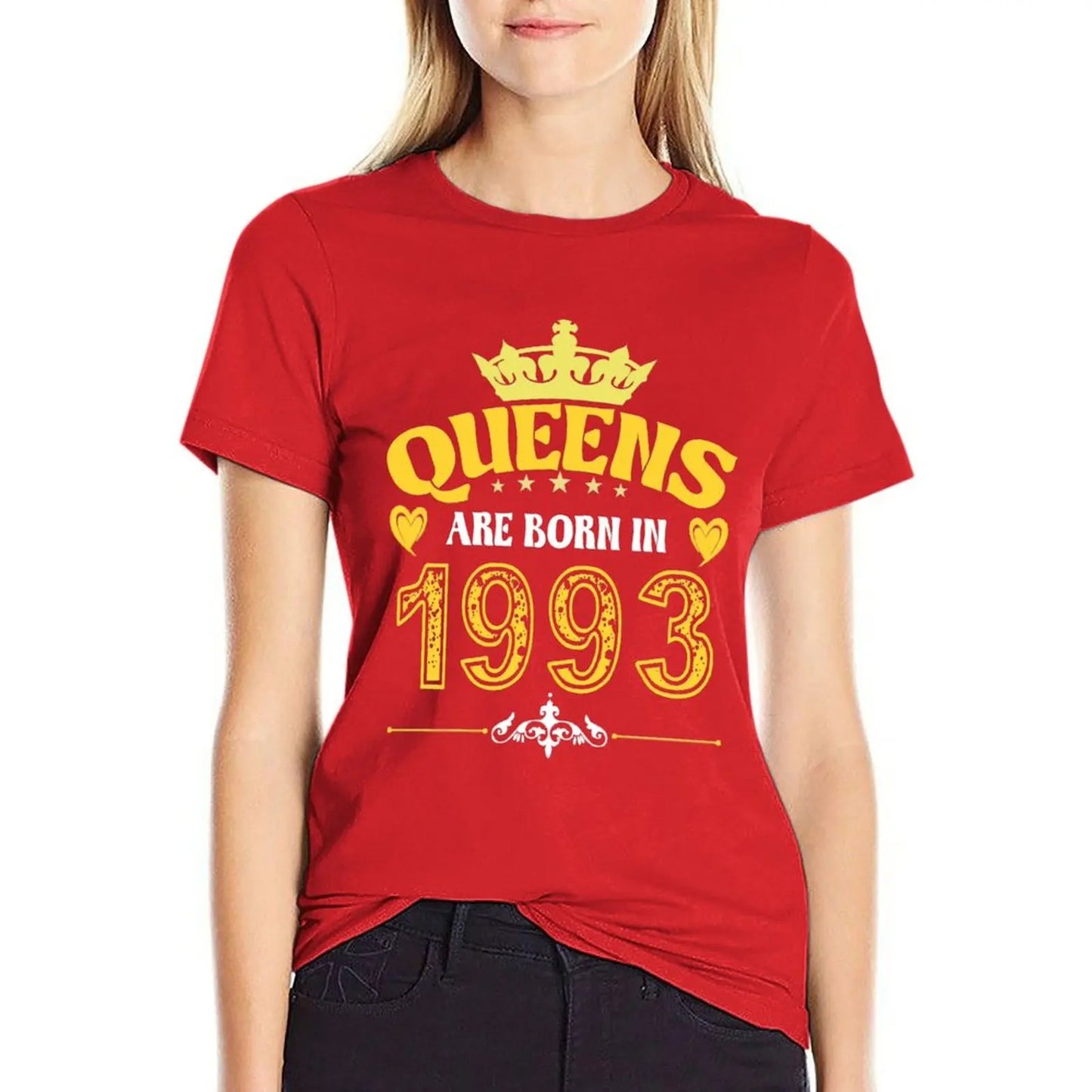 Queens Are Born In 1993 T-Shirt Female clothing heavyweights vintage vintage clothes black t shirts for Women