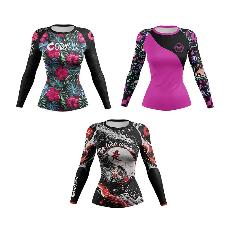 Cody Lundin Ladies Women Rash Guard Gym Clothing MMA Compression Sportswear Jiu Jitsu Rashguard T-shirts Boxing Grappling Shirt