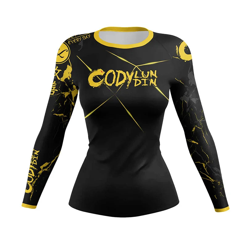 Cody Lundin Ladies Women Rash Guard Gym Clothing MMA Compression Sportswear Jiu Jitsu Rashguard T-shirts Boxing Grappling Shirt