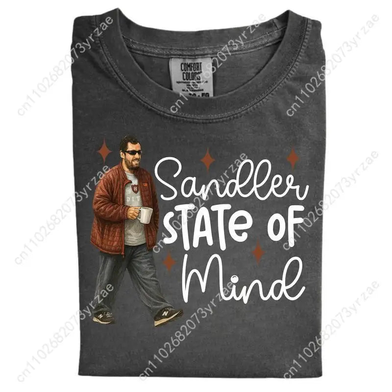 Retro Tshirt Sandler State of Mind Man Woman High Quality Vintage T Shirt Cotton Short Sleeves Fashion Tee Soft Breathable Tops