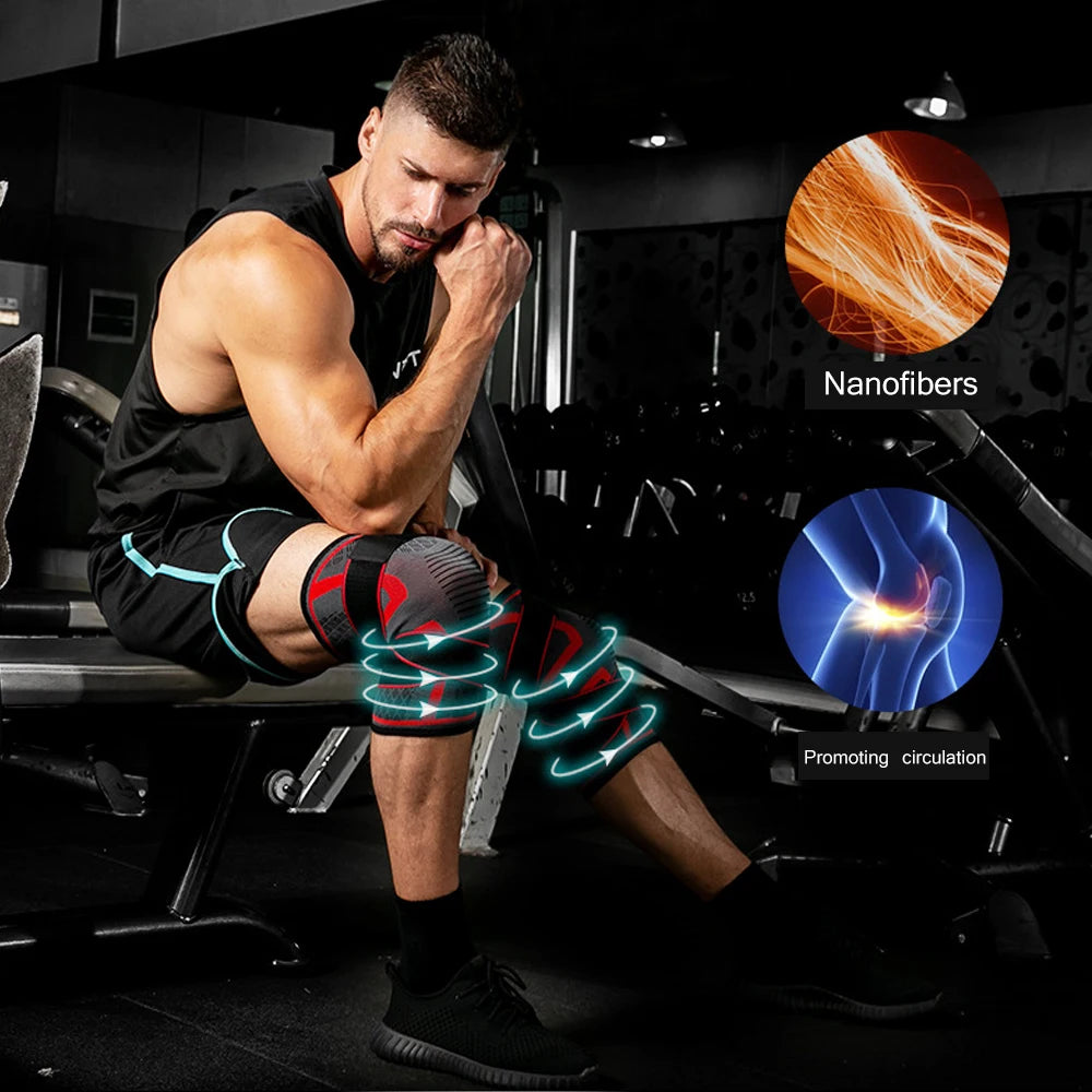 1Pcs Knee Compression Pad Sleeve with Adjustable Strap for Men Women Knee Support Brace Knee Wraps for Pain Relief Joint Procter