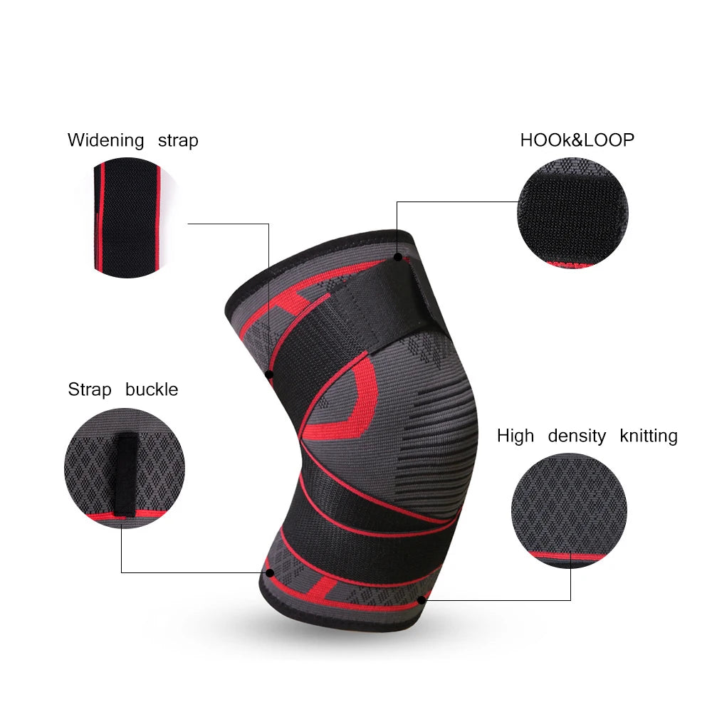 1Pcs Knee Compression Pad Sleeve with Adjustable Strap for Men Women Knee Support Brace Knee Wraps for Pain Relief Joint Procter