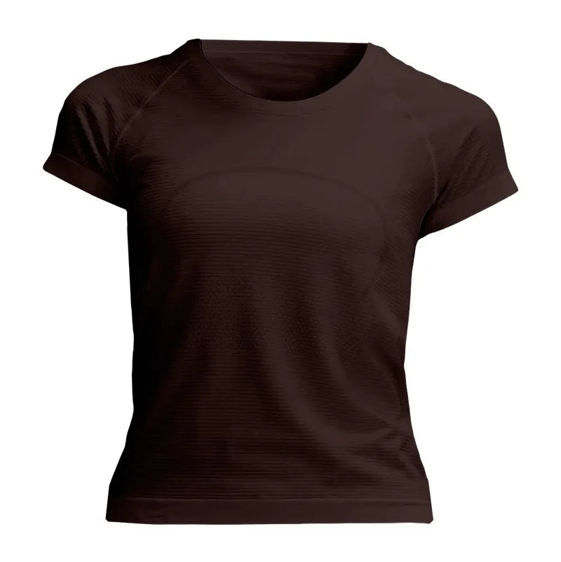 Sports Fitness Short Sleeve Quick-Dry Shirt Women's Yoga Wear Running Top Slimming T-Shirt